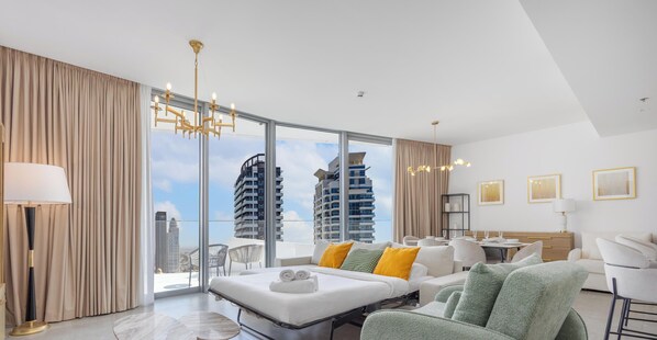 Apartment, Balcony, City View | Living area - LUX The Dubai Marina Skyline Suite 2 (Dubai)