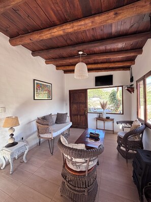 Televisión, chimenea