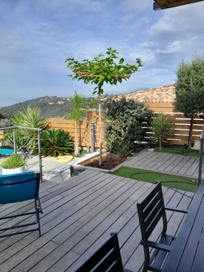 Terrace/patio - Superb apartment with view of the Sanguinaires and private pool (Pietrosella)