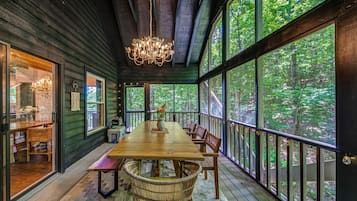 Cabin, Multiple Beds, Patio, Mountain View (Heavenly Hideaway) | Dining