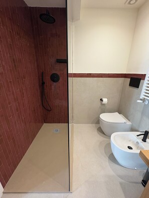Dusche, Haartrockner, Bidet, Handtücher