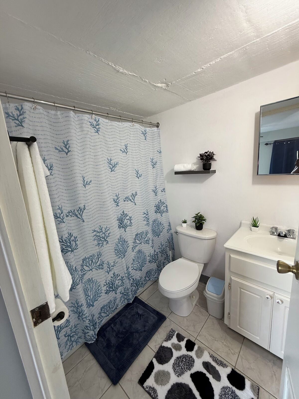 Serviettes fournies, savon, papier toilette