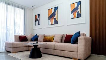 Căn hộ Deluxe, quang cảnh thành phố | Khu phòng khách