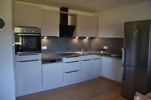Kühlschrank, Mikrowelle, Ofen, Herdplatte