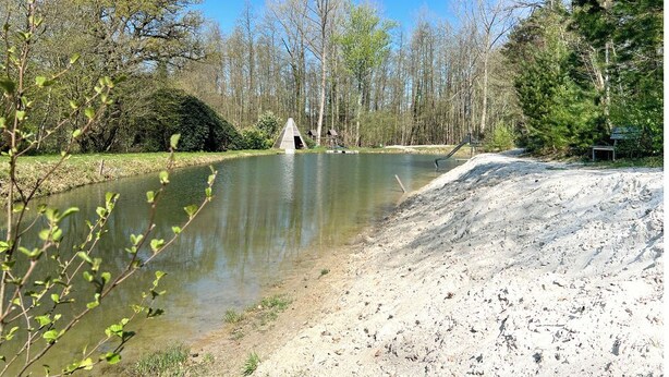 A river with a sandy bank and trees in the background. - Vacation home in Wulsbüttel - Enjoy your vacation in Cuxland (Hagen im Bremischen)