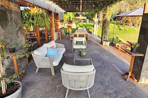 Casa, vista a la alberca | Restaurante al aire libre