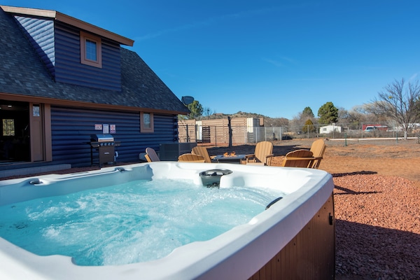 Private hot tub — perfect for relaxing under the stars after a day of exploring