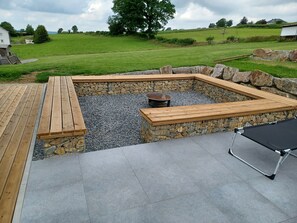 Terrace/patio - Vacation home close to nature in a quiet location, 1 km from the forest (Amel)