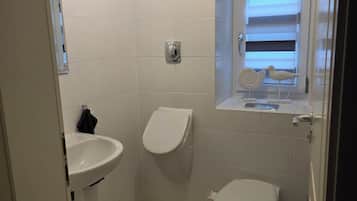 Hair dryer, towels, toilet paper