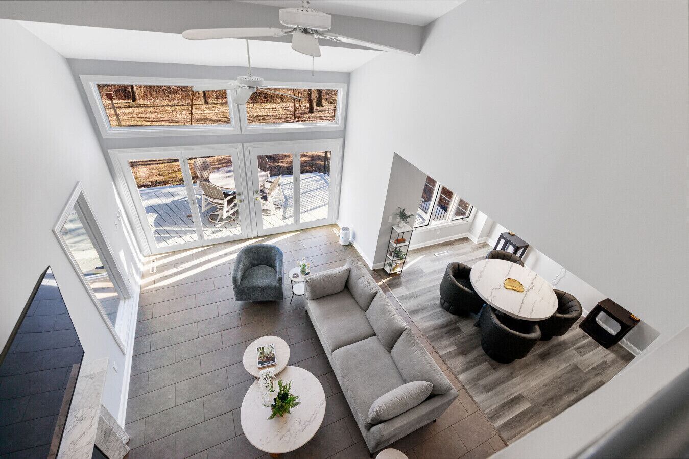 Smart TV, fireplace, video games, stereo