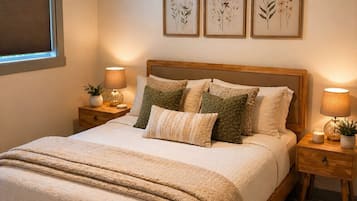 2 quartos, ferros/tábuas de passar roupa, berço de viagem