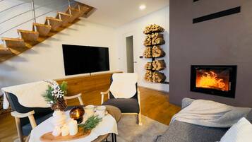 TV connectée, cheminée
