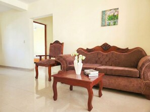 Apartment, 2 Bedrooms, Smoking, Balcony | Living room - Ocean Breeze 2BR Apt 50m to Beach Pool & AC (Puerto Plata)