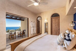 Desk, iron/ironing board, WiFi, bed sheets - w* | Chic 5BR Oceanview Villa w/ Pool in Pedregal (Cabo San Lucas)