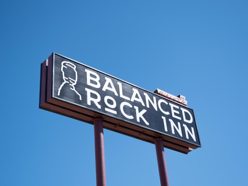 A sign for the Balanced Rock Inn.