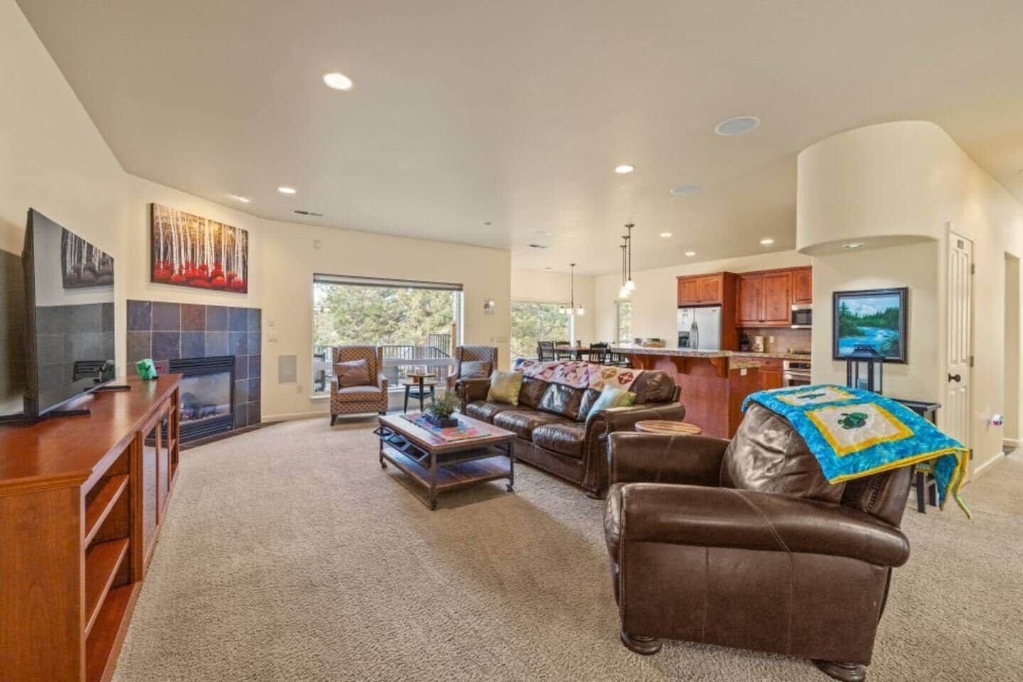 Smart TV, fireplace, table tennis, books