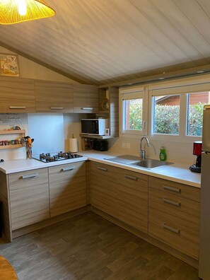 Fridge, microwave, dishwasher, toaster