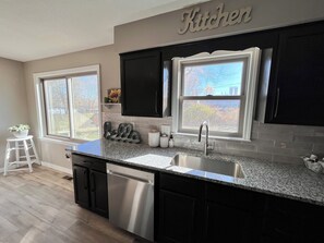 Microwave, oven, stovetop, dishwasher