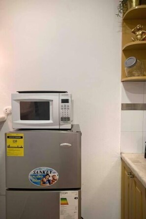 Basic Apartment, 2 Bedrooms, Kitchen, Ground Floor | Private kitchen | Fridge, microwave, oven, stovetop - Apartment in Gazcue Sleeps 6 (Santo Domingo)