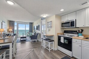 Fridge, microwave, oven, stovetop - HS-0411 Relax in this 2BR | Wake Up to Ocean Views (Myrtle Beach)