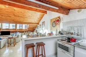 Fridge, microwave, stovetop, dishwasher - La Mansarde Bleu Azur, Menton, France (Menton)