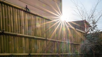 Blackout curtains, iron/ironing board