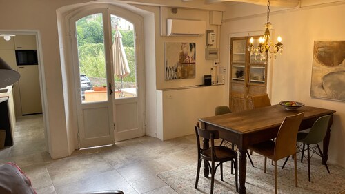Casa arte alfieri has a small gallery with paintings by my wife Evelyne.
