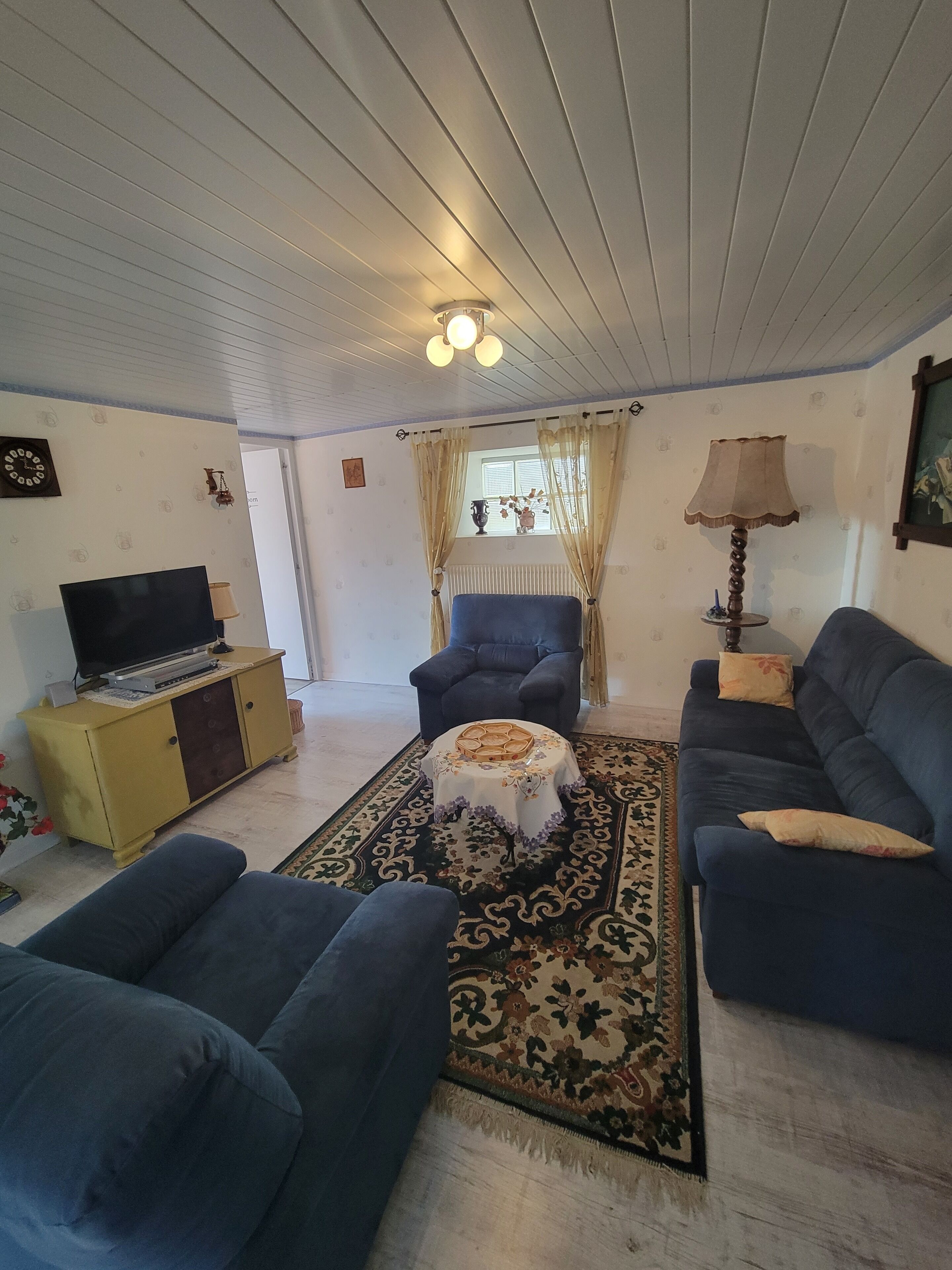 Télévision, lecteur de DVD, livres