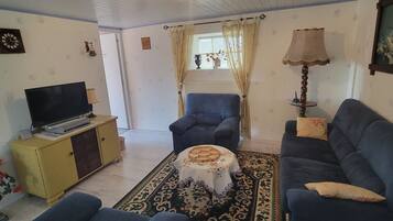 Télévision, lecteur de DVD, livres