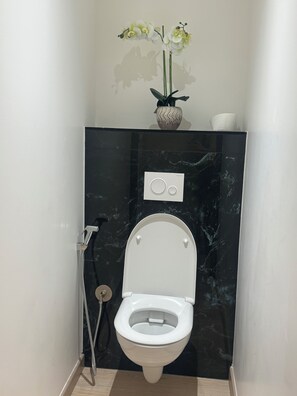 シャワー、ヘアドライヤー、ビデ、タオル