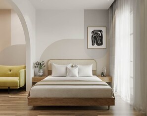 精品开间, 阳台 | 办公桌、笔记本电脑工作区、免费 WiFi、床单