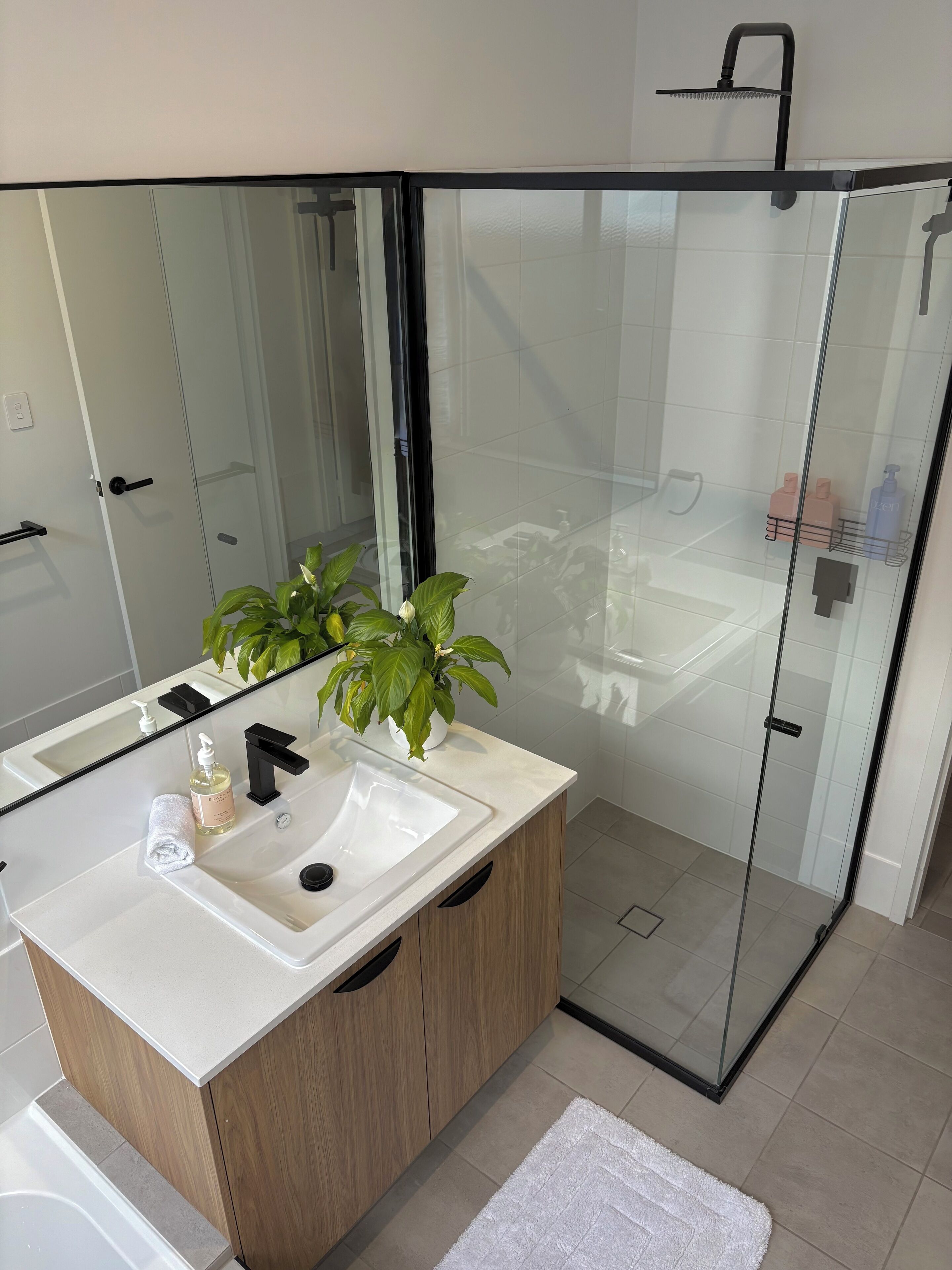 Secador de cabelo, toalhas de banho, sabonete, shampoo