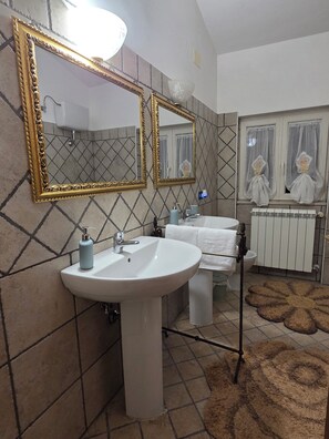 Dusche, Haartrockner, Bidet, Handtücher