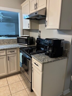 Microwave, oven, stovetop, dishwasher