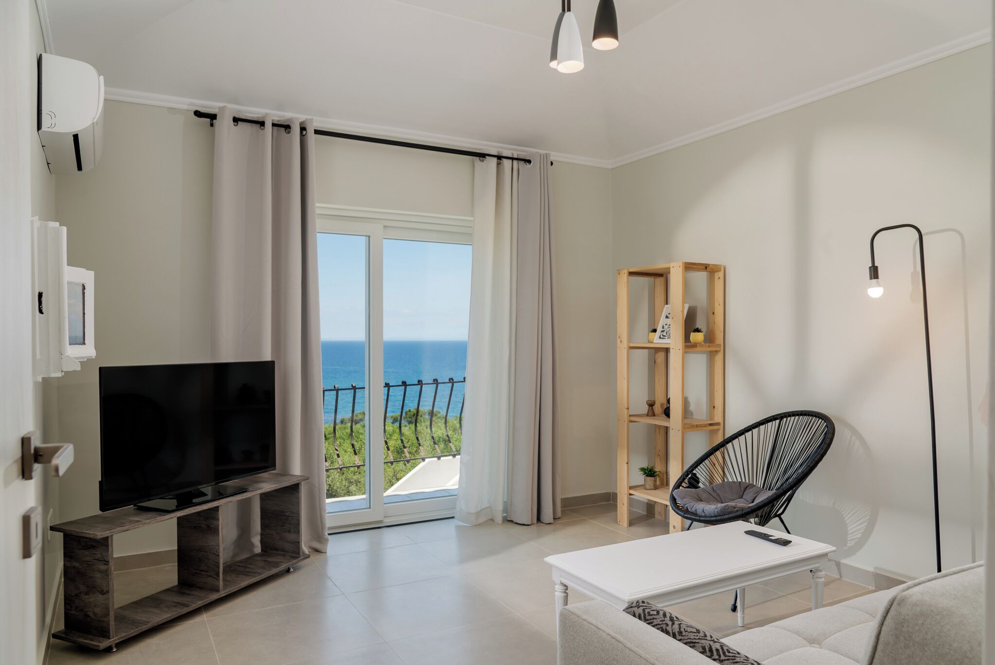 Appartement, 1 chambre, balcon, vue mer | Coin séjour