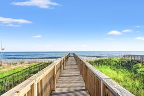 On the beach - Elegant Oceanfront 4 Bedroom 4 Bathroom 14 person home with direct, private beach access and panoramic beach views. (Ocean Isle Beach)