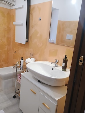 Dusche, Haartrockner, Bidet, Handtücher