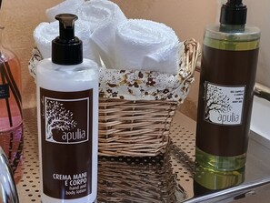 Dusche, Haartrockner, Bidet, Handtücher