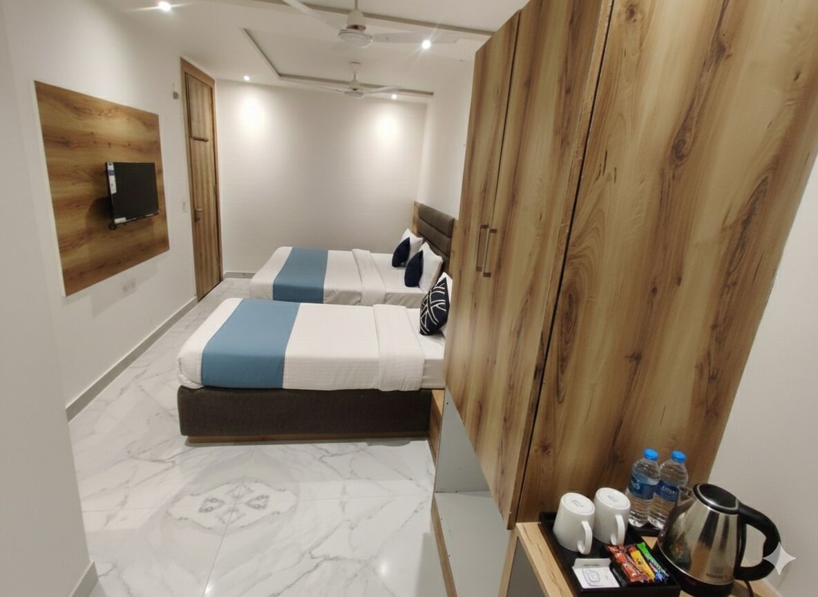 Family Triple Room, City View | In-room safe, desk, laptop workspace, blackout curtains