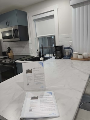 Microwave, oven, stovetop, dishwasher - Historic Barn Conversion | Downtown Yarmouth | King Bed (Yarmouth)