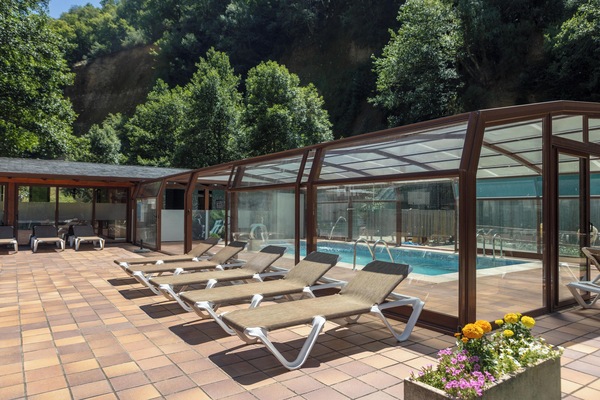 Indoor pool, open noon to 8:00 PM, sun loungers
