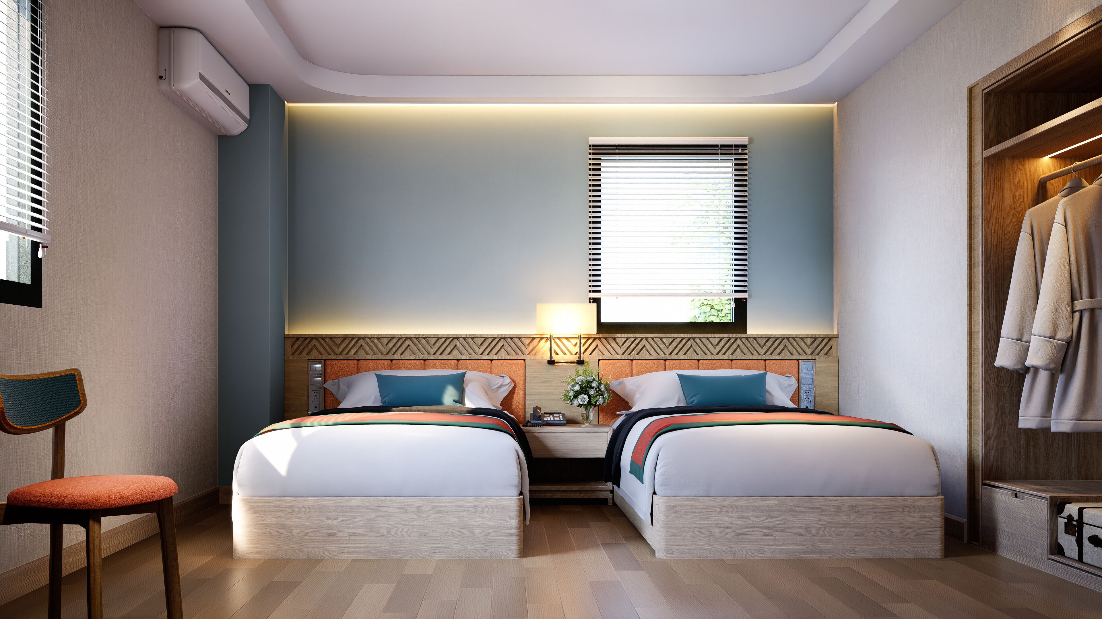 Family Room, 2 Double Beds, City View | Minibar, free WiFi