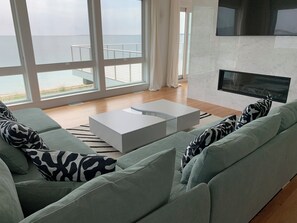 Living area - Architect designed 3 bedroom house, private beach, ocean view, 402 (Provincetown)