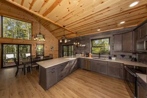 Microwave, oven, stovetop, dishwasher - Shay's Western Luxury Retreat-Hot Tub-Sleeps 16 in Logan close to Old Man’s Cave (Logan)