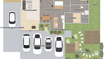 Superior-huoneisto, näköala puutarhaan | Pohjapiirros