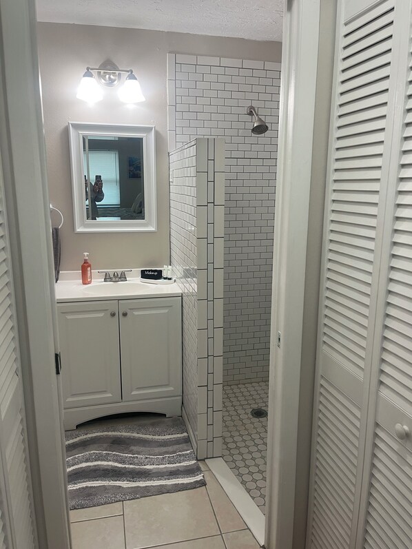 Shower, hair dryer, towels, soap - Charming 2-bedroom house with AC in sunny Sarasota (Sarasota)