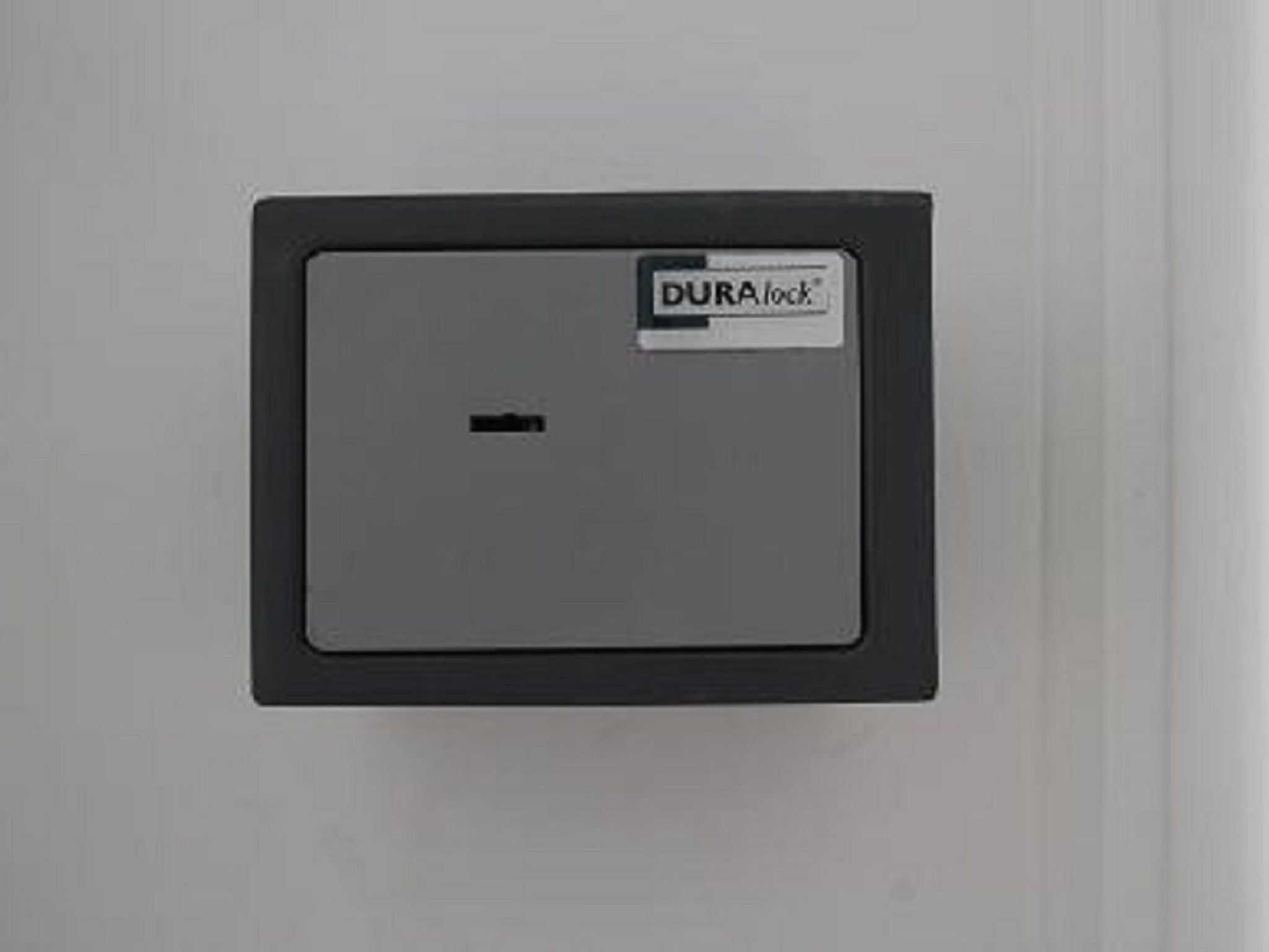 A DURAlock lock on a door.