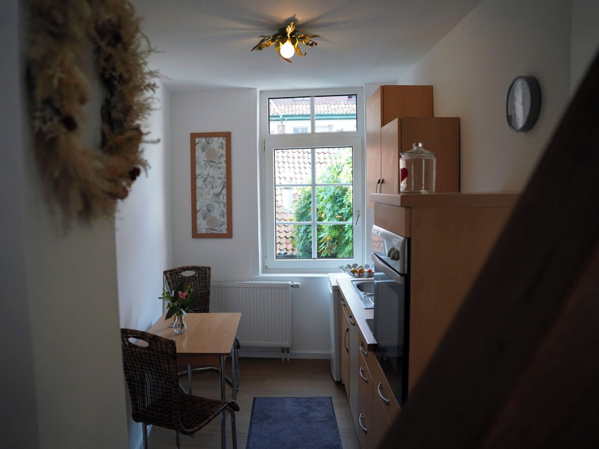 Fridge, oven, dishwasher, cookware/dishes/utensils