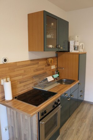 Fridge, microwave, oven, cookware/dishes/utensils - Apartment Paula by Interhome (Neundorf)