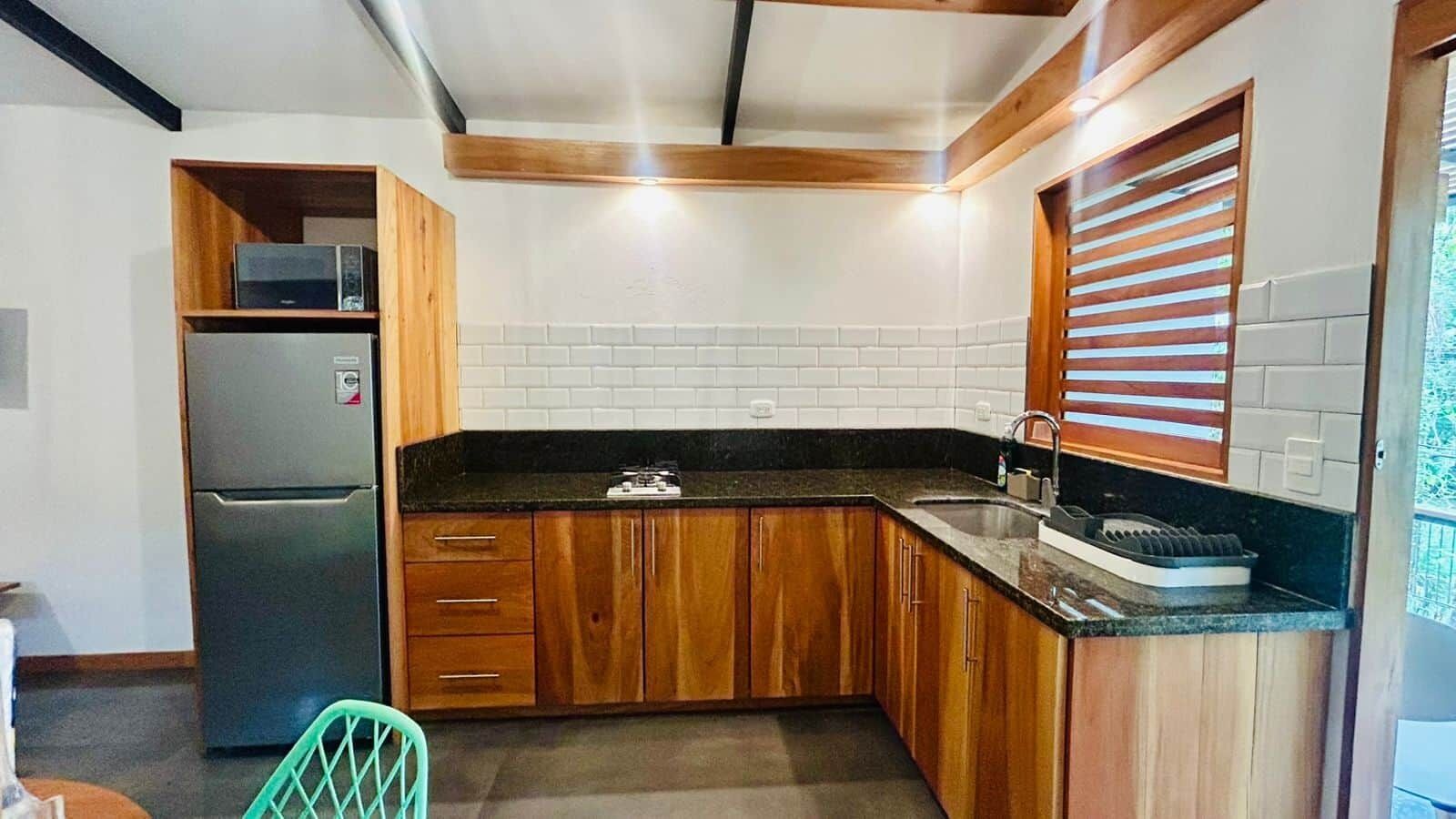 Fridge, microwave, coffee/tea maker, blender